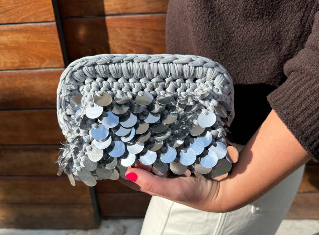 Classic Solid Sequin Clutch